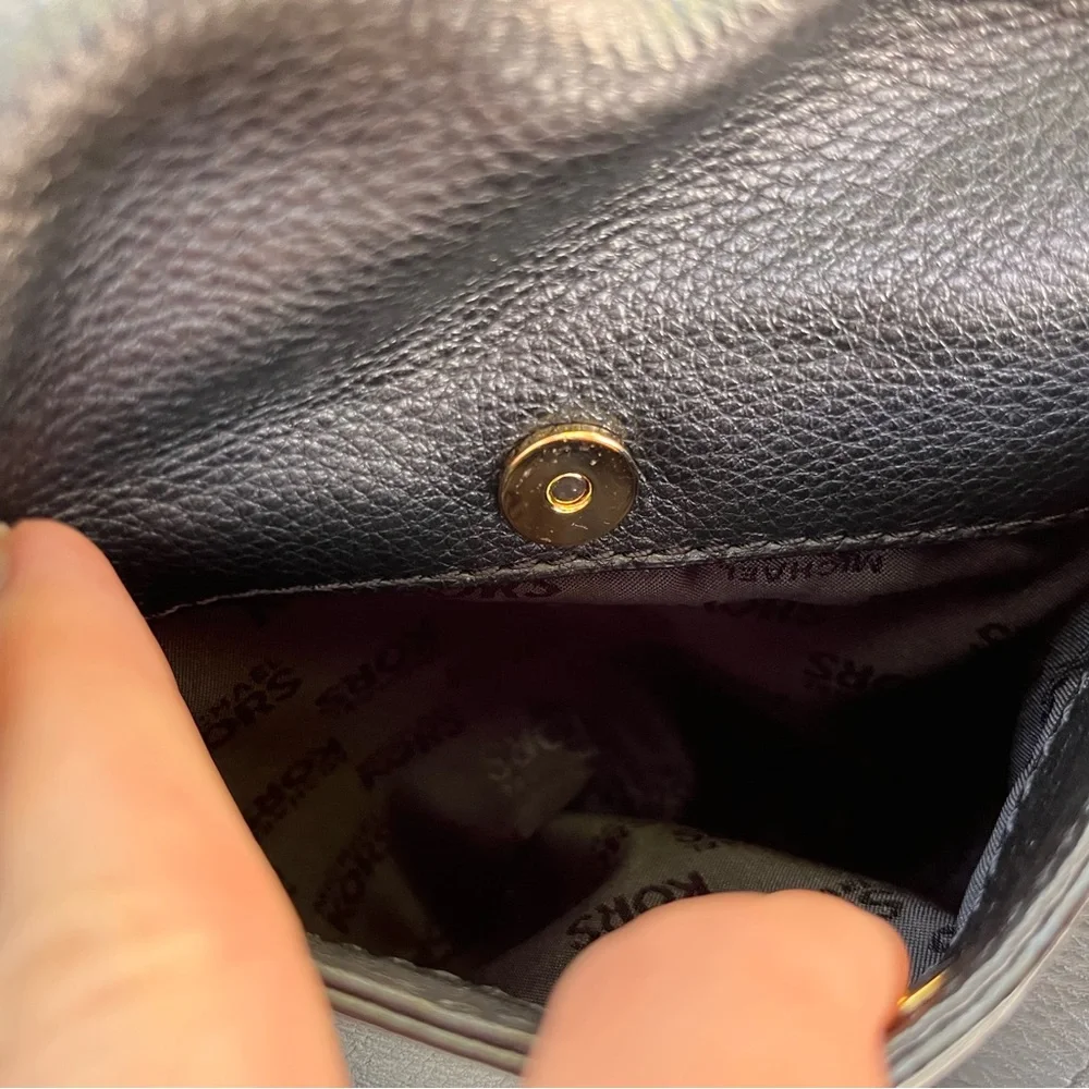Michael Kors MD Tristan Black Leather Convertible Satchel